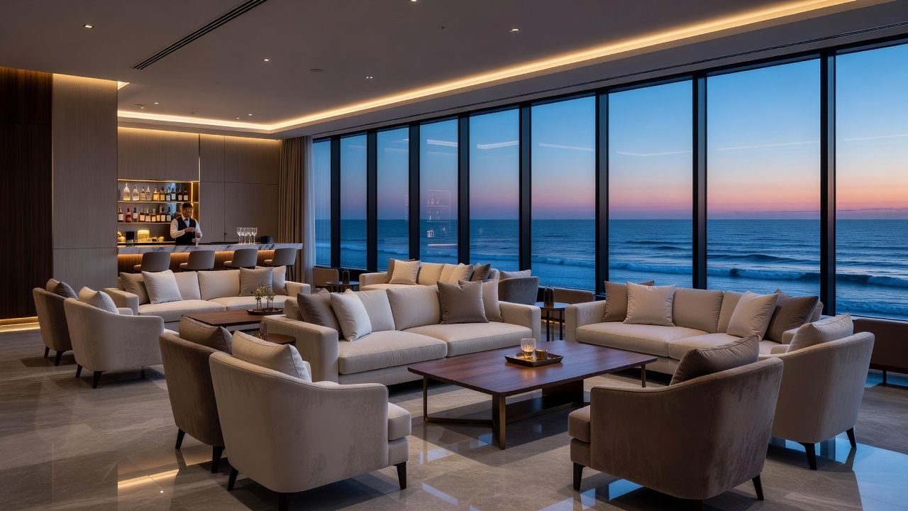 Stylish resort lounge interior